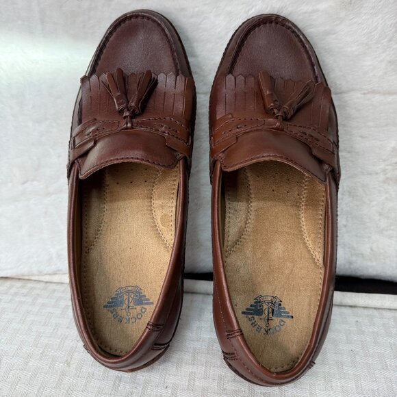 Dockers Mens Tassel Loafers Brown Leather Size 9.5M Slip-on - Picture 6 of 9